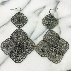 Express Lace Chandelier Drop Statement Earrings